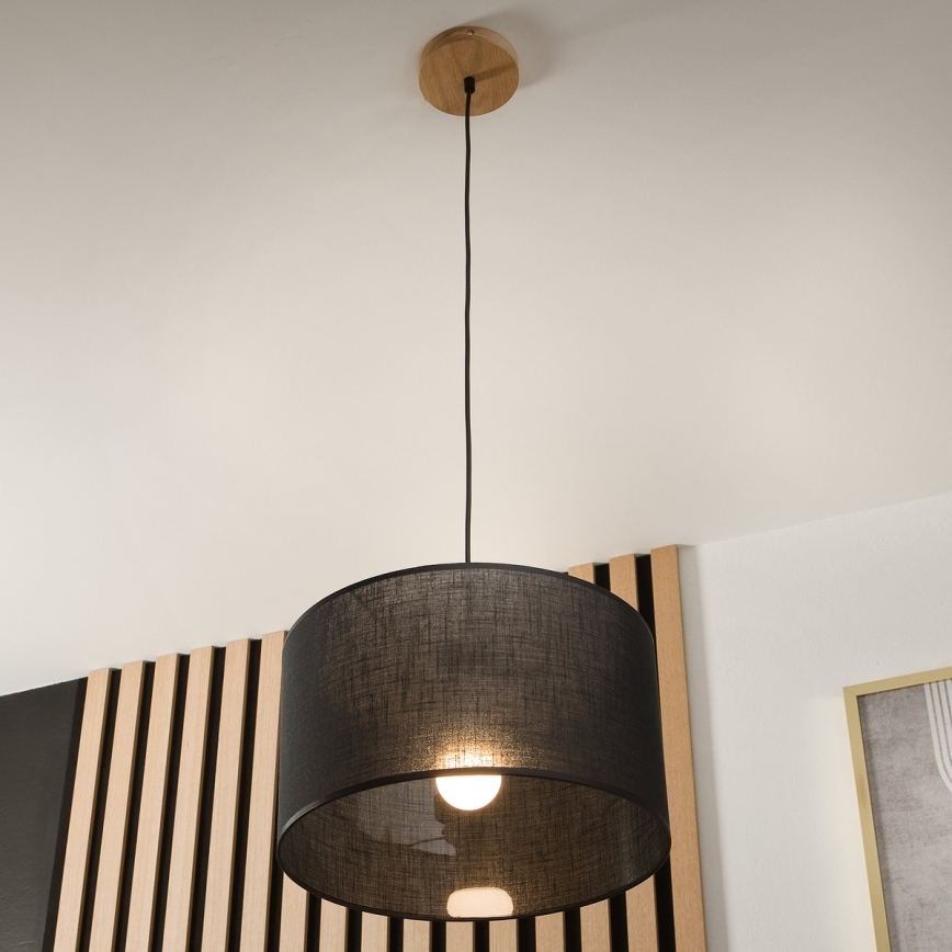 Brilagi - Lampadario a sospensione con filo ANTHONY 1xE27/60W/230V quercia/nero