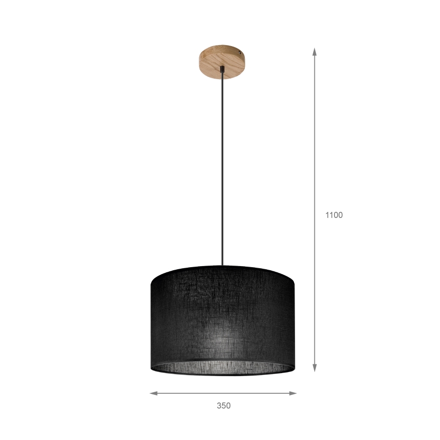 Brilagi - Lampadario a sospensione con filo ANTHONY 1xE27/60W/230V quercia/nero