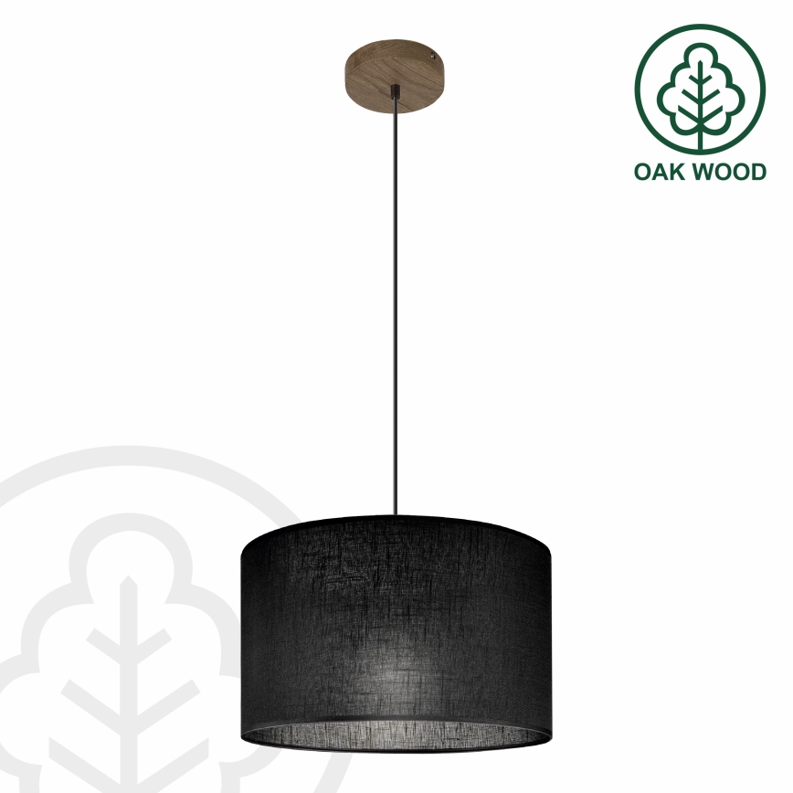 Brilagi - Lampadario a sospensione con filo ANTHONY 1xE27/60W/230V quercia/nero