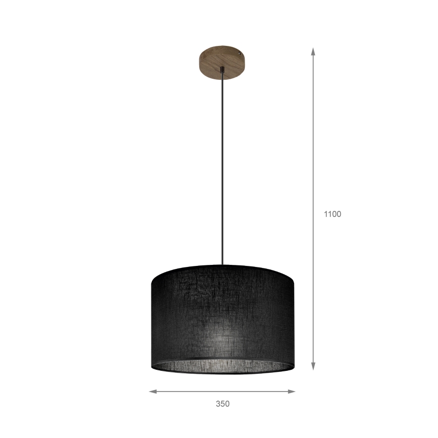 Brilagi - Lampadario a sospensione con filo ANTHONY 1xE27/60W/230V quercia/nero
