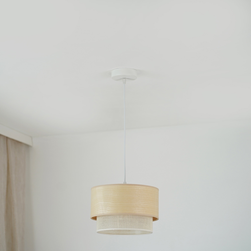 Brilagi - Lampadario a sospensione con filo ARIZONA BOHO 1xE27/15W/230V diametro 25 cm beige/bianco
