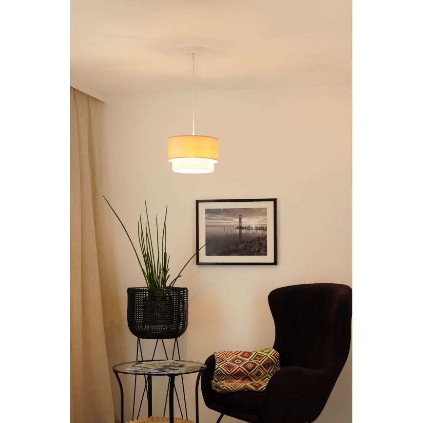 Brilagi - Lampadario a sospensione con filo ARIZONA BOHO 1xE27/15W/230V diametro 25 cm beige/bianco