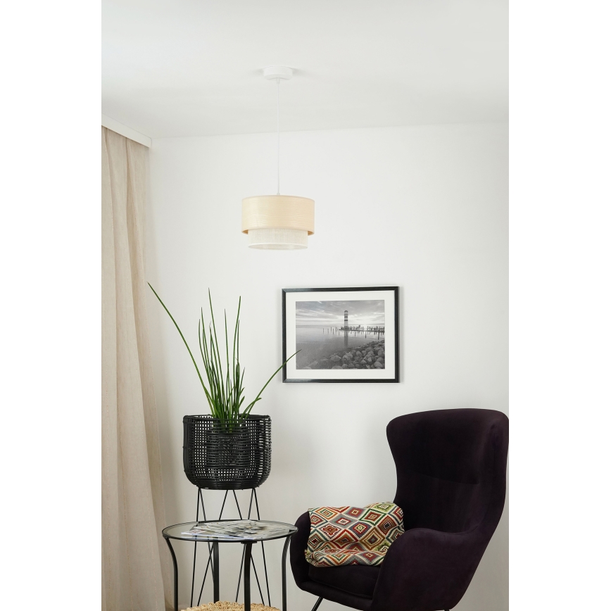 Brilagi - Lampadario a sospensione con filo ARIZONA BOHO 1xE27/15W/230V diametro 25 cm beige/bianco