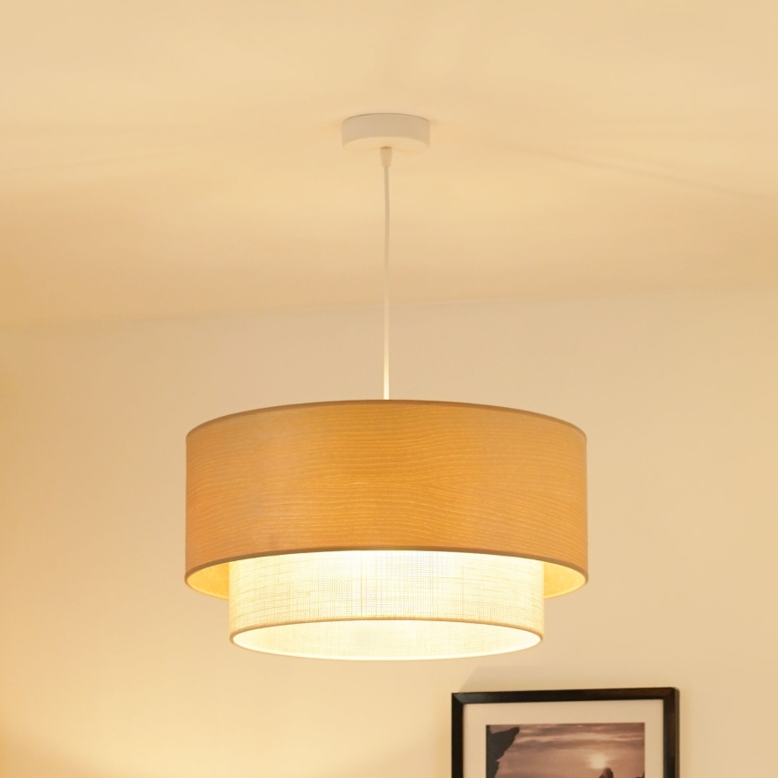 Brilagi - Lampadario a sospensione con filo ARIZONA BOHO 1xE27/15W/230V diametro 45 cm beige/bianco