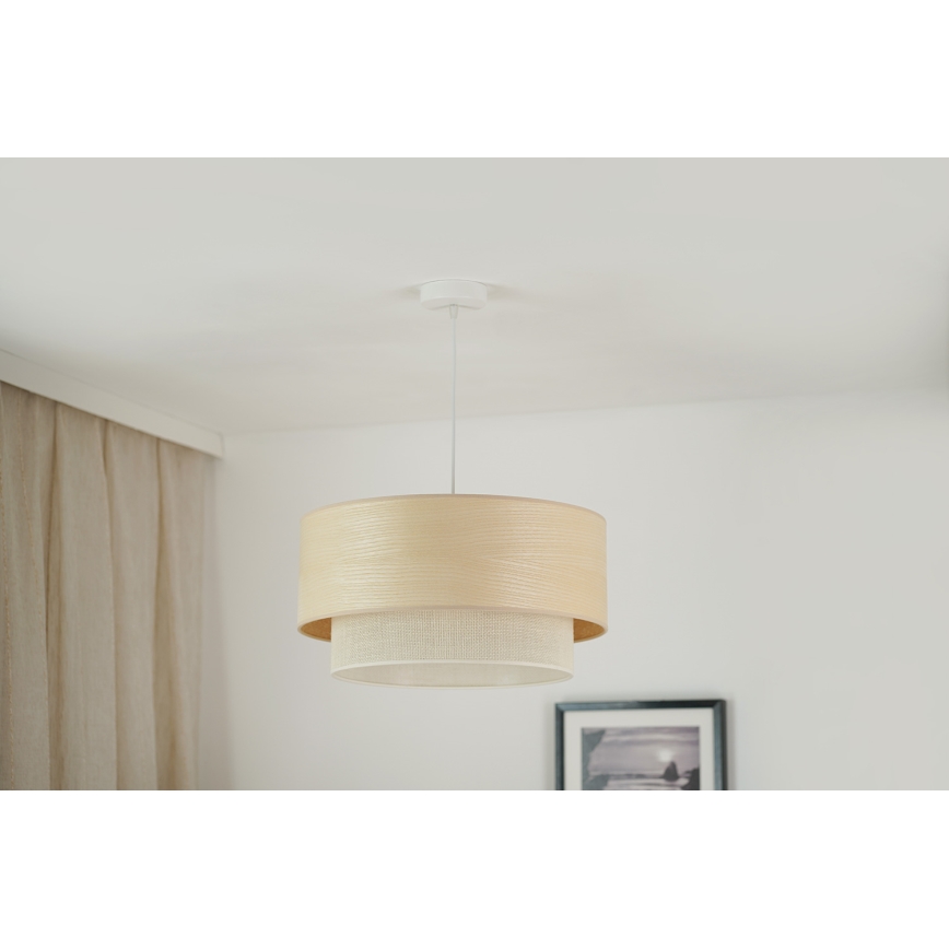 Brilagi - Lampadario a sospensione con filo ARIZONA BOHO 1xE27/15W/230V diametro 45 cm beige/bianco