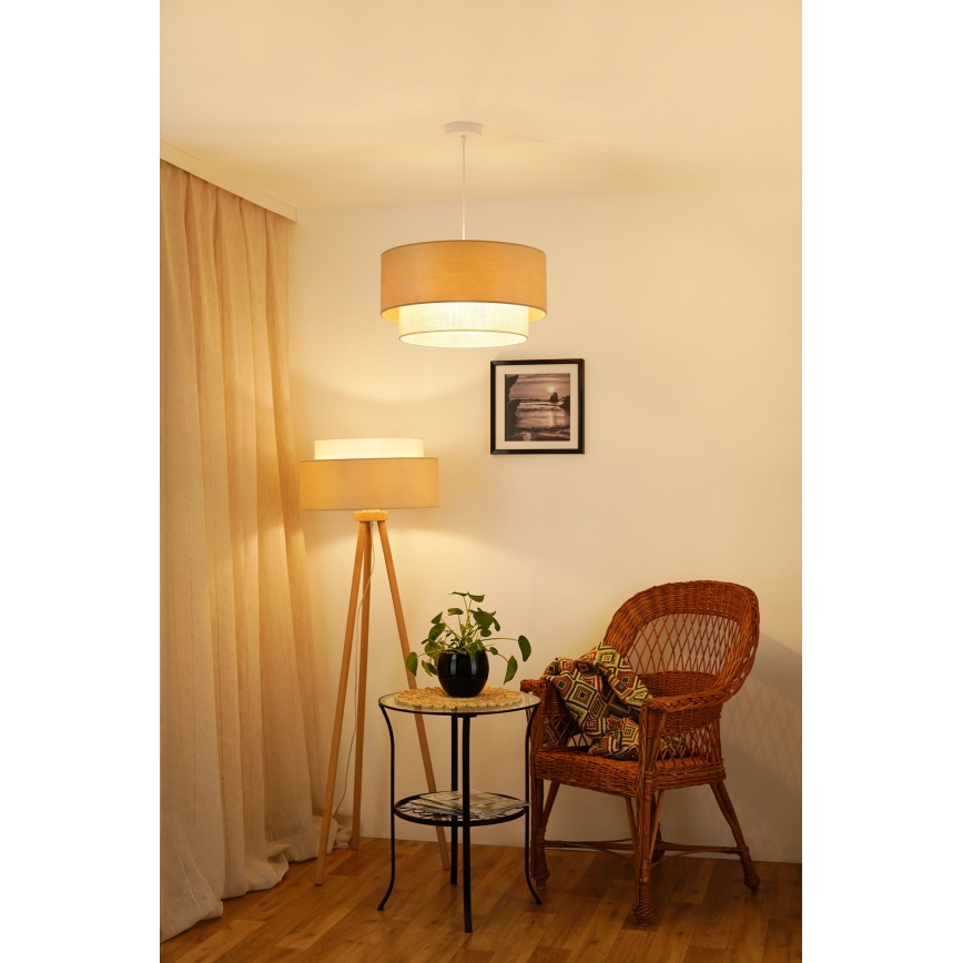 Brilagi - Lampadario a sospensione con filo ARIZONA BOHO 1xE27/15W/230V diametro 45 cm beige/bianco