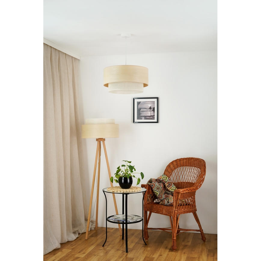 Brilagi - Lampadario a sospensione con filo ARIZONA BOHO 1xE27/15W/230V diametro 45 cm beige/bianco