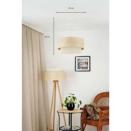 Brilagi - Lampadario a sospensione con filo ARIZONA BOHO 1xE27/15W/230V diametro 45 cm beige/bianco