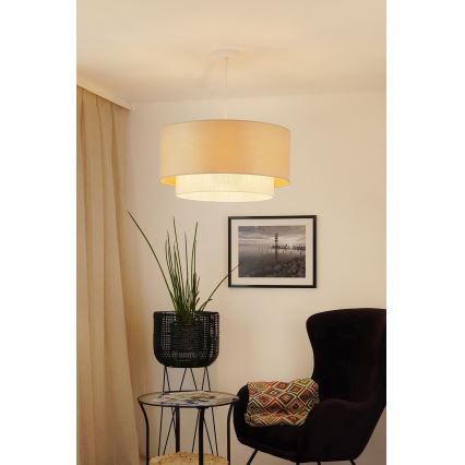 Brilagi - Lampadario a sospensione con filo ARIZONA BOHO 1xE27/15W/230V diametro 60 cm beige/bianco