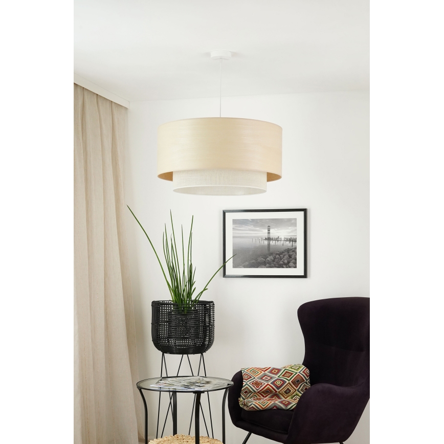 Brilagi - Lampadario a sospensione con filo ARIZONA BOHO 1xE27/15W/230V diametro 60 cm beige/bianco