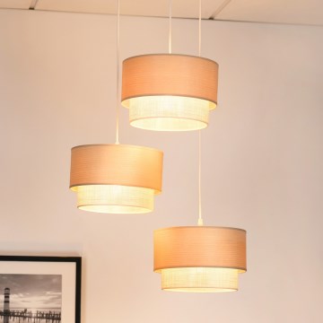 Brilagi - Lampadario a sospensione con filo ARIZONA BOHO 3xE27/15W/230V beige/bianco