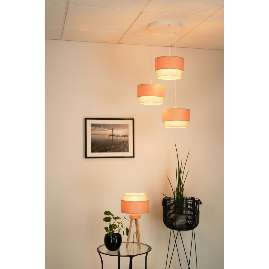 Brilagi - Lampadario a sospensione con filo ARIZONA BOHO 3xE27/15W/230V beige/bianco