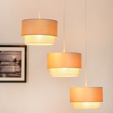 Brilagi - Lampadario a sospensione con filo ARIZONA BOHO 3xE27/15W/230V beige/bianco