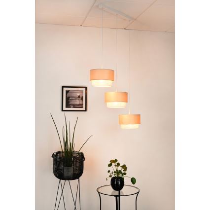 Brilagi - Lampadario a sospensione con filo ARIZONA BOHO 3xE27/15W/230V beige/bianco
