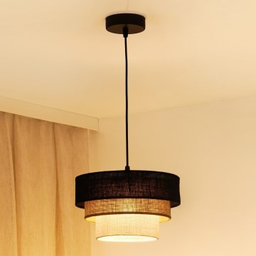 Brilagi - Lampadario a sospensione con filo ASPEN LUNETA 1xE27/15W/230V diametro 25 cm nero/beige/color crema