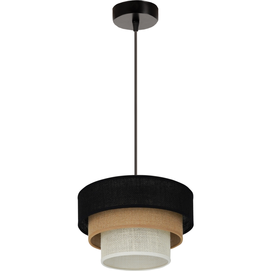 Brilagi - Lampadario a sospensione con filo ASPEN LUNETA 1xE27/15W/230V diametro 25 cm nero/beige/color crema