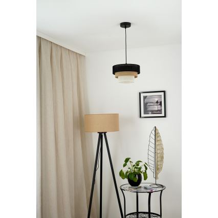 Brilagi - Lampadario a sospensione con filo ASPEN LUNETA 1xE27/15W/230V diametro 25 cm nero/beige/color crema