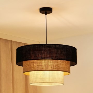 Brilagi - Lampadario a sospensione con filo ASPEN LUNETA 1xE27/15W/230V diametro 45 cm nero/beige/color crema