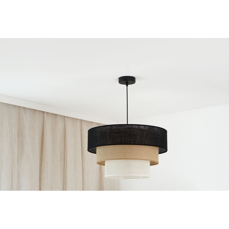 Brilagi - Lampadario a sospensione con filo ASPEN LUNETA 1xE27/15W/230V diametro 45 cm nero/beige/color crema