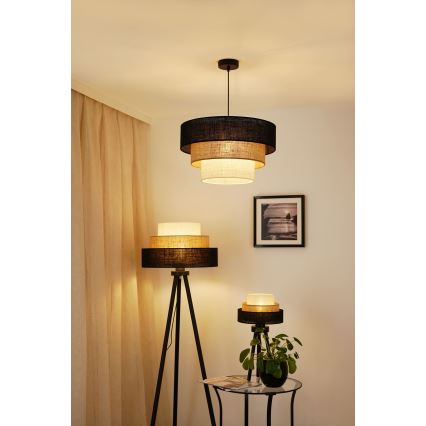 Brilagi - Lampadario a sospensione con filo ASPEN LUNETA 1xE27/15W/230V diametro 45 cm nero/beige/color crema