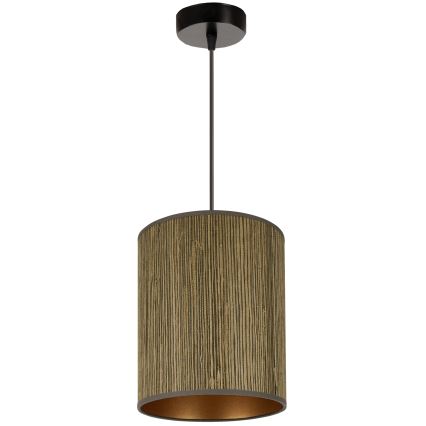 Brilagi - Lampadario a sospensione con filo BOSTON ROLLER 1xE27/15W/230V diametro 21 cm paglia marrone/oro