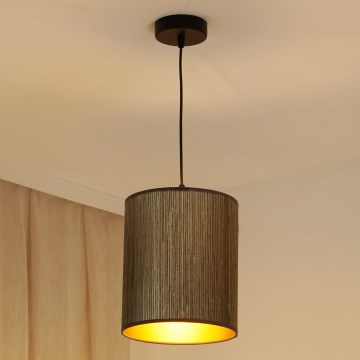 Brilagi - Lampadario a sospensione con filo BOSTON ROLLER 1xE27/15W/230V diametro 21 cm paglia marrone/oro