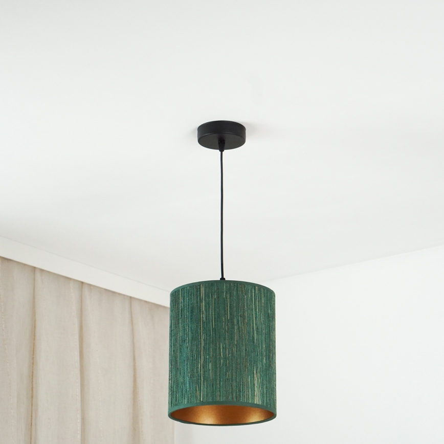 Brilagi - Lampadario a sospensione con filo BOSTON ROLLER 1xE27/15W/230V diametro 21 cm paglia verde/oro