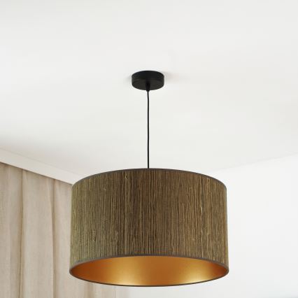 Brilagi - Lampadario a sospensione con filo BOSTON ROLLER 1xE27/15W/230V diametro 45 cm paglia marrone/oro
