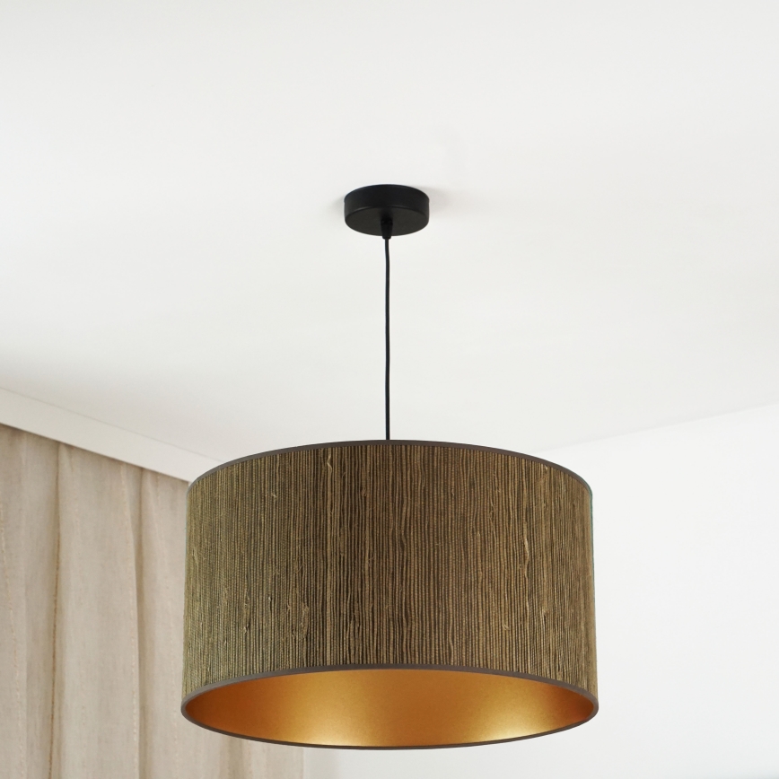 Brilagi - Lampadario a sospensione con filo BOSTON ROLLER 1xE27/15W/230V diametro 45 cm paglia marrone/oro