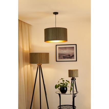 Brilagi - Lampadario a sospensione con filo BOSTON ROLLER 1xE27/15W/230V diametro 45 cm paglia marrone/oro