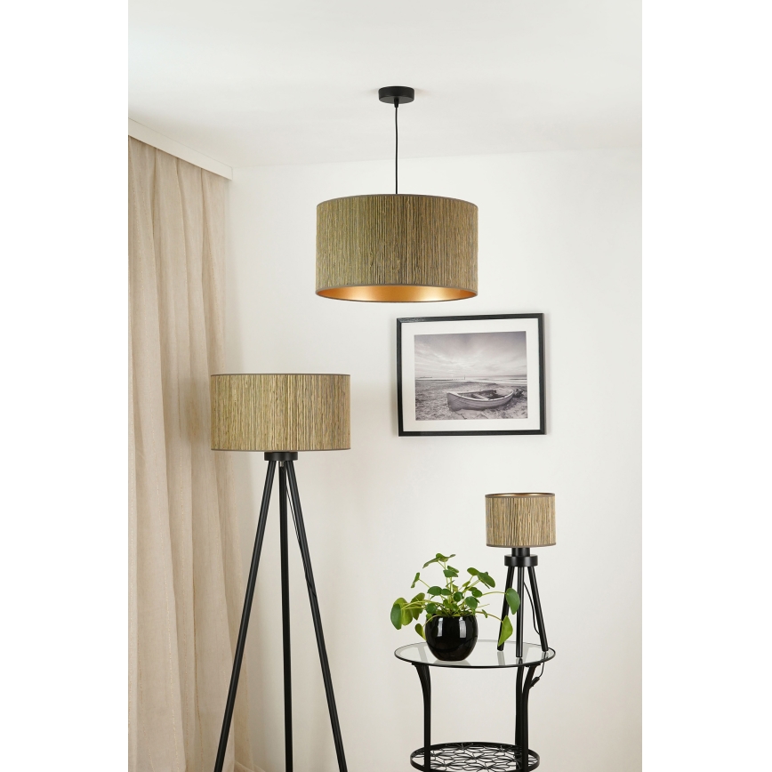 Brilagi - Lampadario a sospensione con filo BOSTON ROLLER 1xE27/15W/230V diametro 45 cm paglia marrone/oro