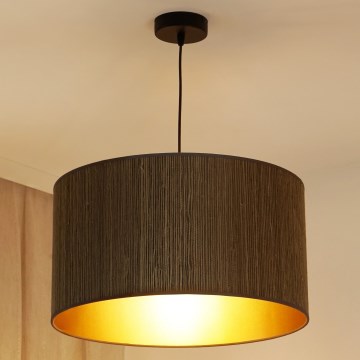 Brilagi - Lampadario a sospensione con filo BOSTON ROLLER 1xE27/15W/230V diametro 45 cm paglia marrone/oro