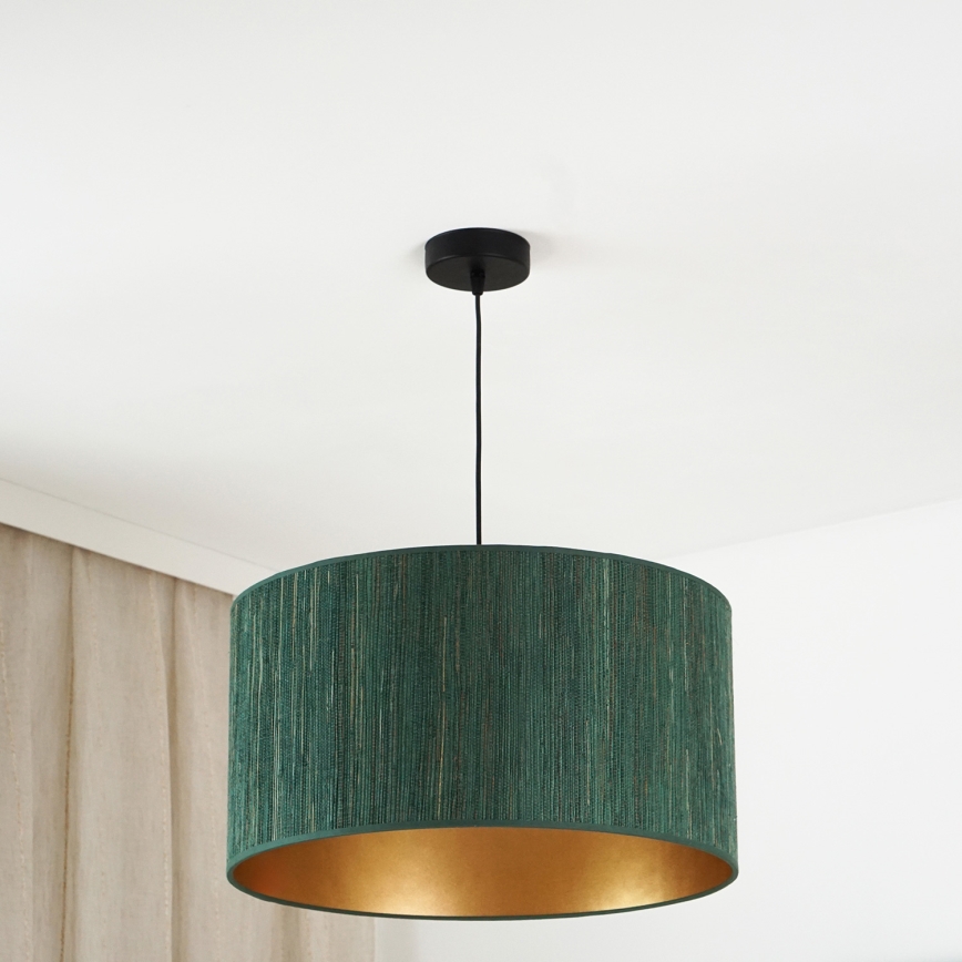 Brilagi - Lampadario a sospensione con filo BOSTON ROLLER 1xE27/15W/230V diametro 45 cm paglia verde/oro