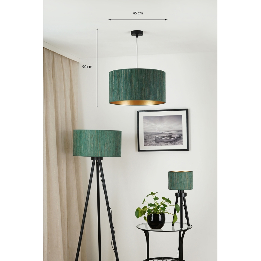 Brilagi - Lampadario a sospensione con filo BOSTON ROLLER 1xE27/15W/230V diametro 45 cm paglia verde/oro