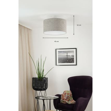 Brilagi - Lampadario a sospensione con filo BOUCLE ROLLER 1xE27/15W/230V diametro 45 cm grigio