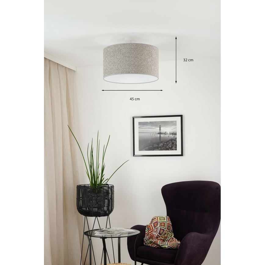 Brilagi - Lampadario a sospensione con filo BOUCLE ROLLER 1xE27/15W/230V diametro 45 cm grigio