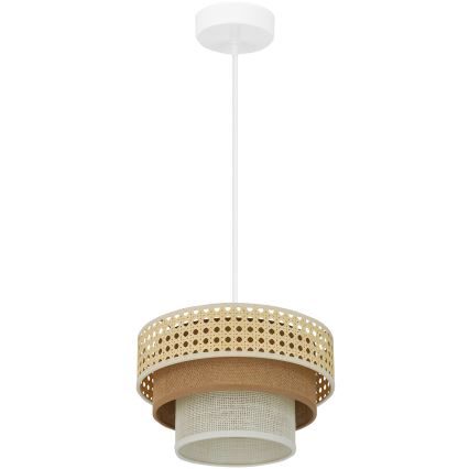 Brilagi - Lampadario a sospensione con filo CEDAR LUNETA 1xE27/15W/230V diametro 25 cm beige/marrone/color crema