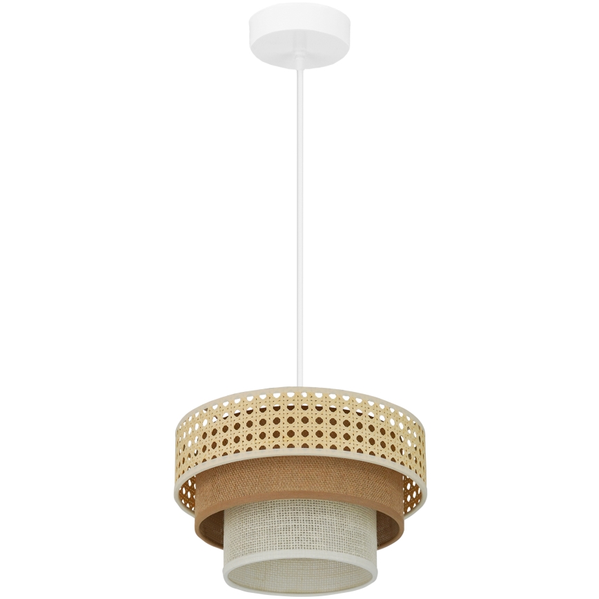 Brilagi - Lampadario a sospensione con filo CEDAR LUNETA 1xE27/15W/230V diametro 25 cm beige/marrone/color crema