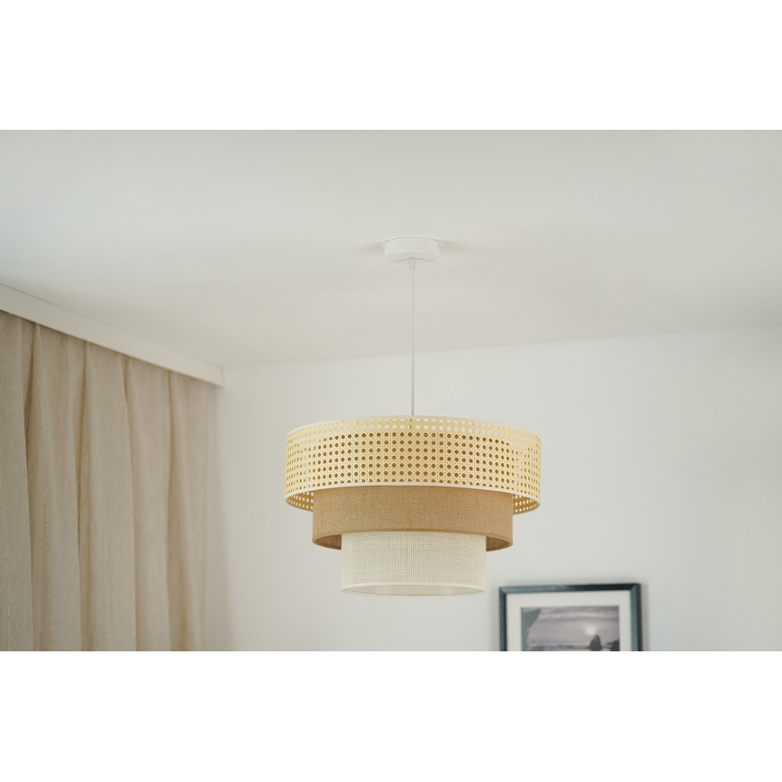 Brilagi - Lampadario a sospensione con filo CEDAR LUNETA 1xE27/15W/230V diametro 45 cm beige/marrone/color crema