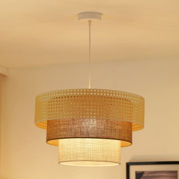 Brilagi - Lampadario a sospensione con filo CEDAR LUNETA 1xE27/15W/230V diametro 45 cm beige/marrone/color crema