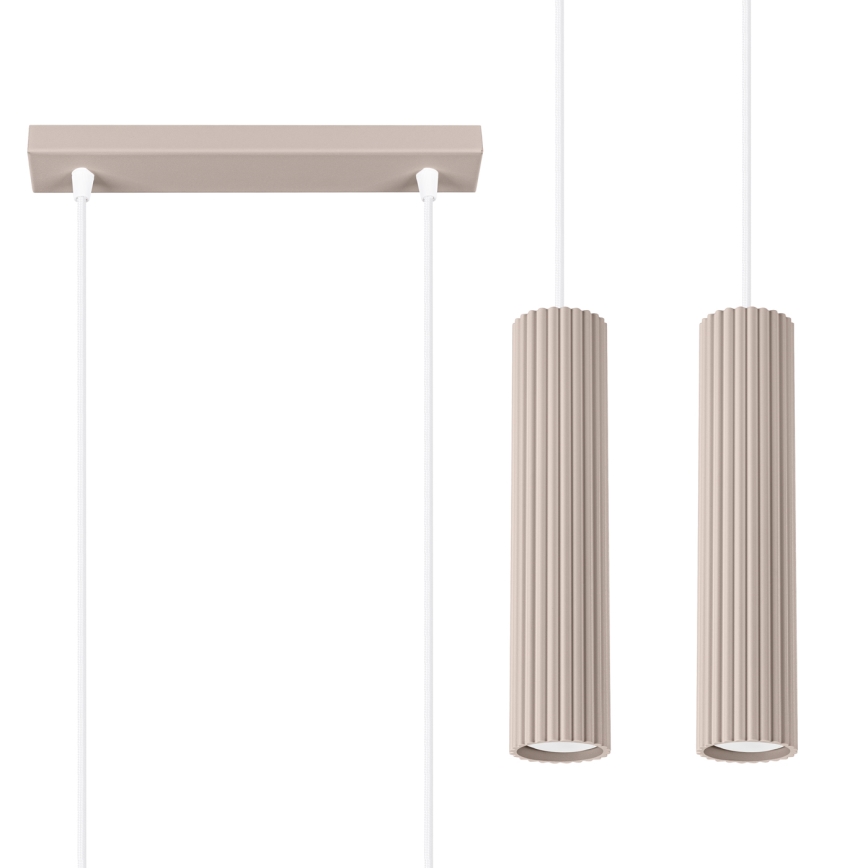 Brilagi - Lampadario a sospensione con filo CRESTO 2xGU10/10W/230V taupe