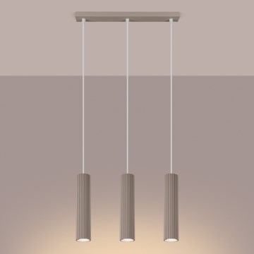 Brilagi - Lampadario a sospensione con filo CRESTO 3xGU10/10W/230V taupe