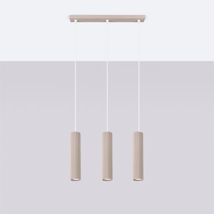 Brilagi - Lampadario a sospensione con filo CRESTO 3xGU10/10W/230V taupe