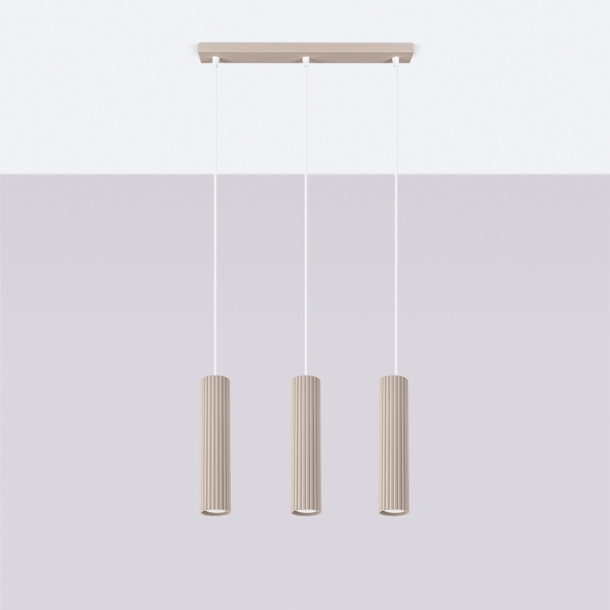Brilagi - Lampadario a sospensione con filo CRESTO 3xGU10/10W/230V taupe