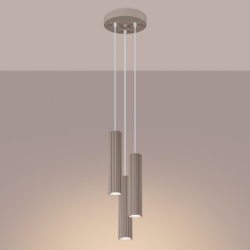 Brilagi - Lampadario a sospensione con filo CRESTO 3xGU10/10W/230V taupe
