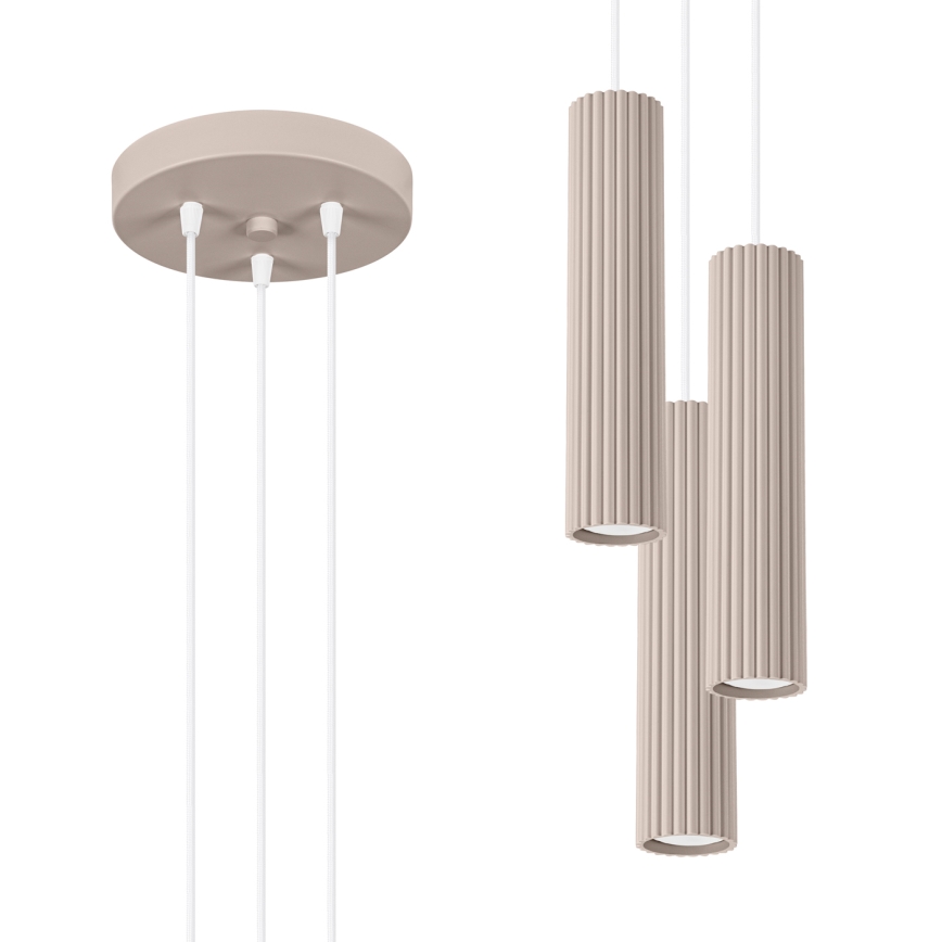 Brilagi - Lampadario a sospensione con filo CRESTO 3xGU10/10W/230V taupe