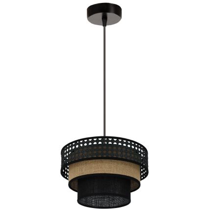 Brilagi - Lampadario a sospensione con filo DAKOTA LUNETA 1xE27/15W/230V diametro 25 cm nero/beige