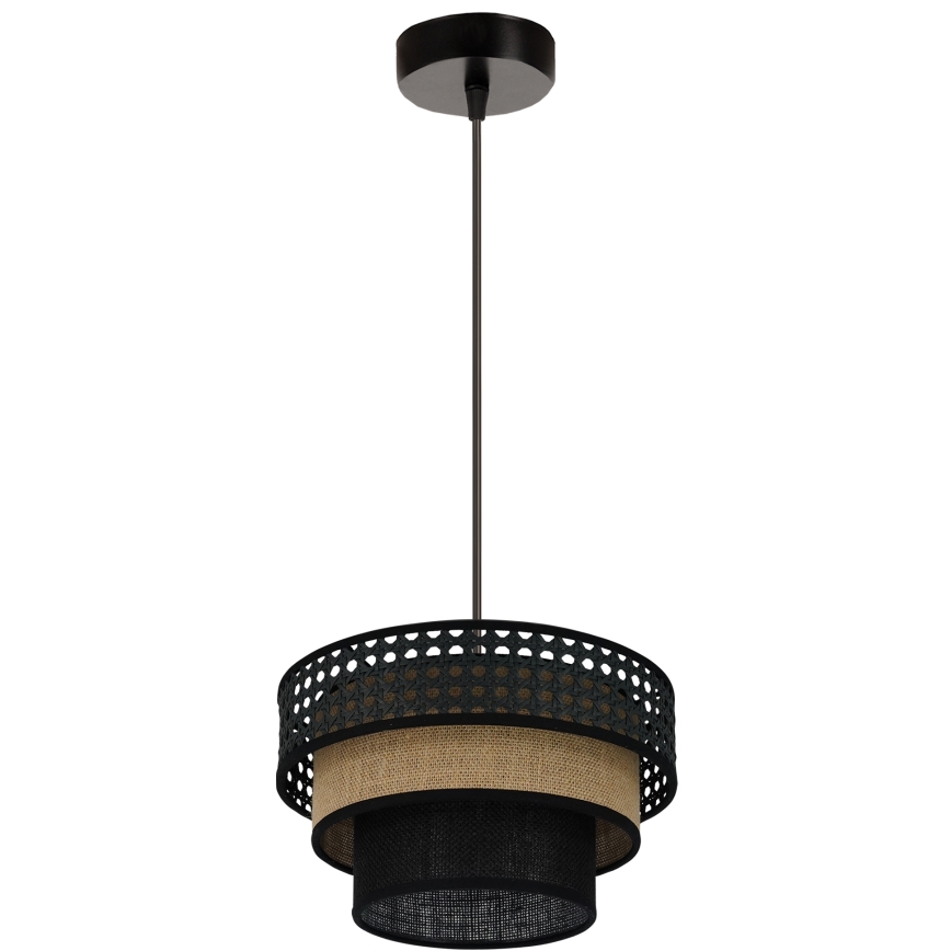 Brilagi - Lampadario a sospensione con filo DAKOTA LUNETA 1xE27/15W/230V diametro 25 cm nero/beige