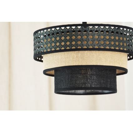 Brilagi - Lampadario a sospensione con filo DAKOTA LUNETA 1xE27/15W/230V diametro 25 cm nero/beige