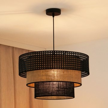 Brilagi - Lampadario a sospensione con filo DAKOTA LUNETA 1xE27/15W/230V diametro 45 cm nero/beige